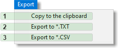 Menu item "Export"