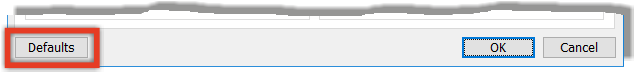 The "Defaults" button restores original preset settings